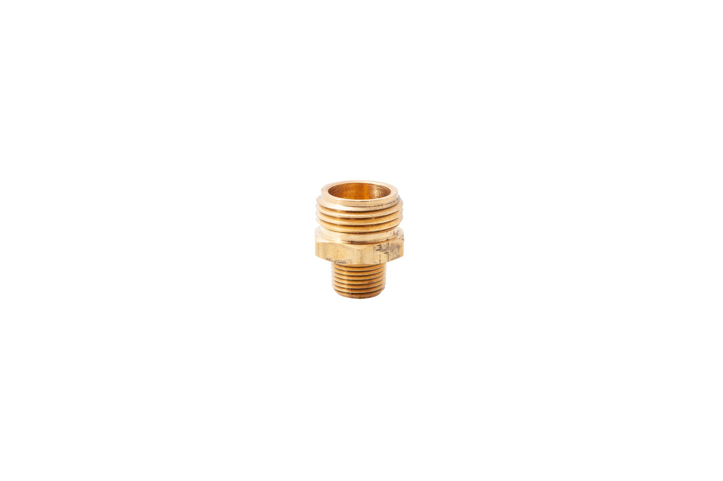 BRASS 3/8" NPT - 3/4" MALE GARDEN HOSE ADAPTER